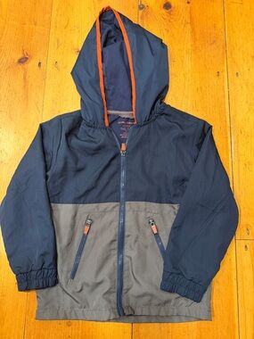 Tommy Bahama Navy and Orange Active Hooded Jacket kids small 5/6